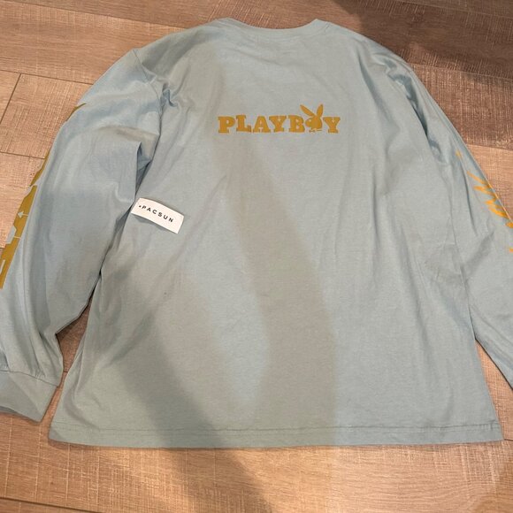PACSUN PLAYBOY MENS BLUE LONG SLEEVE T SHIRT NEW XL - Picture 9 of 9